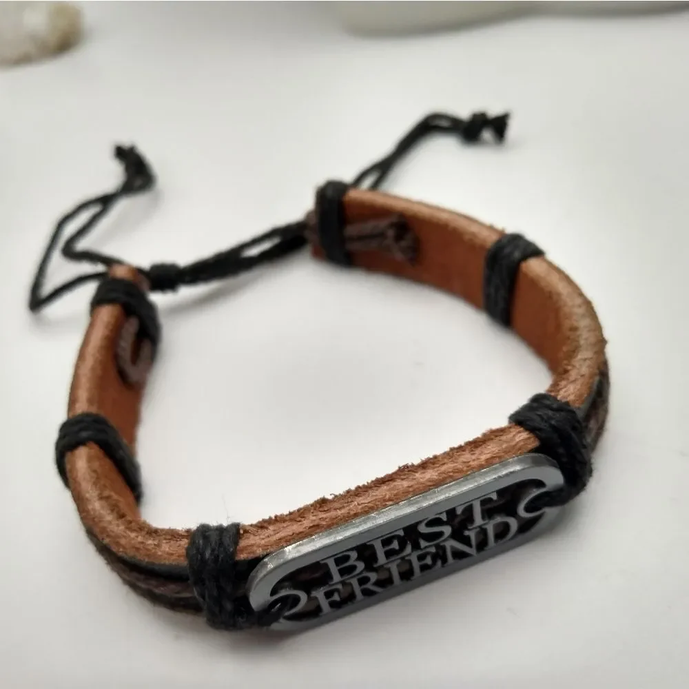 Best friends leather well made‎ bracelet unisex B1120